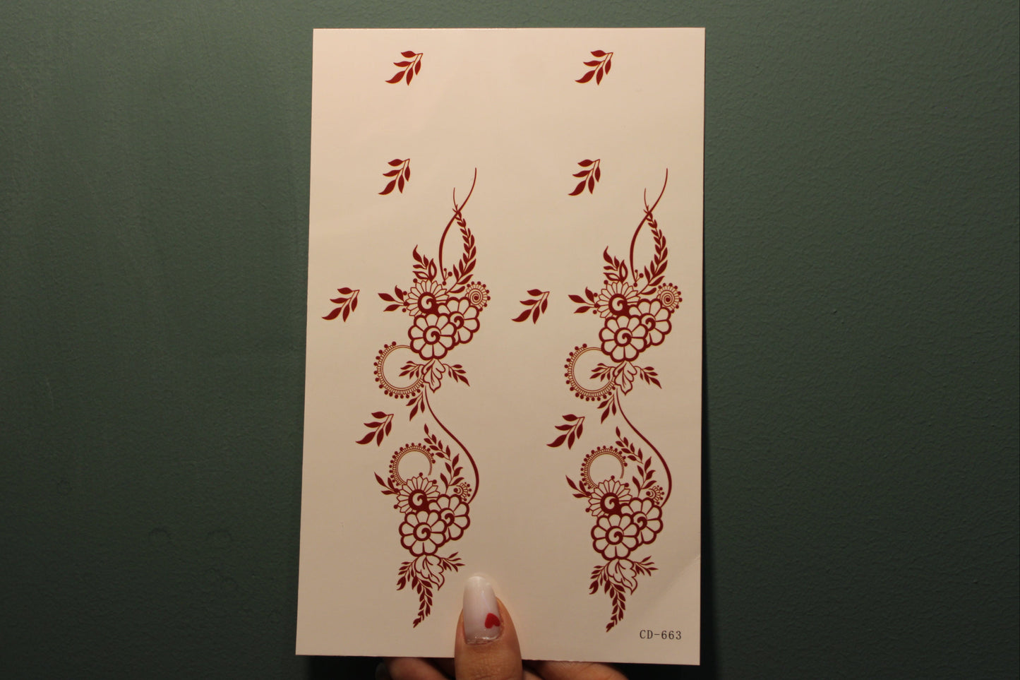 Brown Henna Temporary Tattoo Style 1